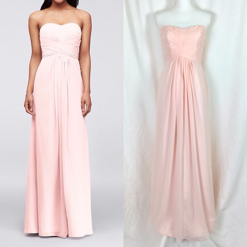 Pink Chiffon Bridesmaids Formal Long Dress